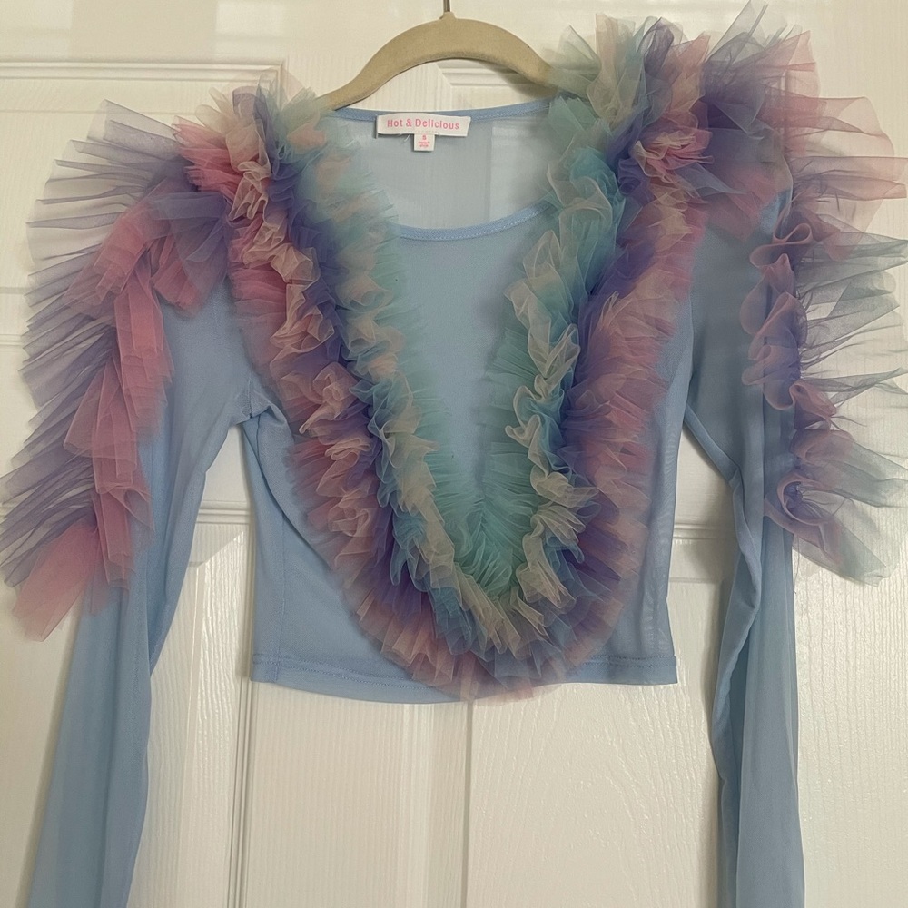Cotton Candy Ruffle Top